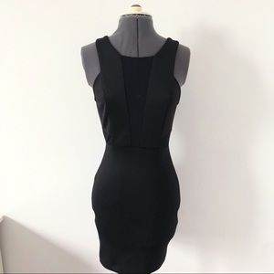 🎀 5/$25 Charlotte Russe black body con mesh panel dress sz S